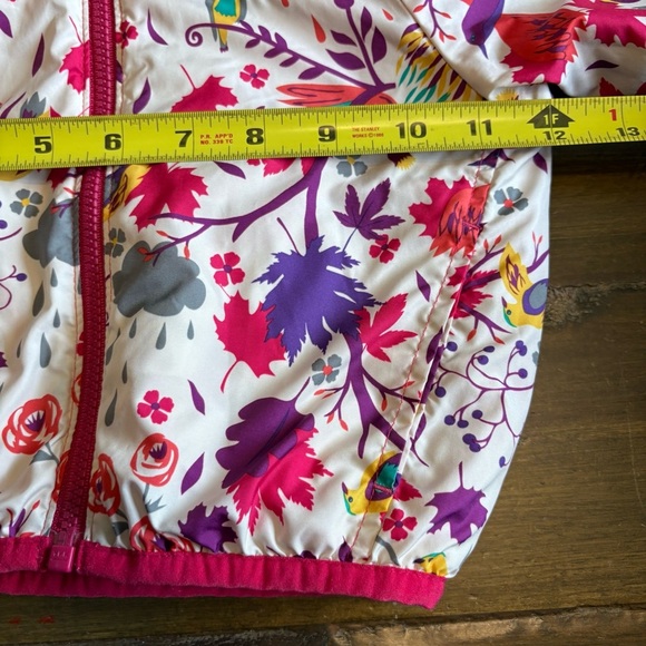 Patagonia Reversible Quilted Pink Leaves Hooded Jacket Bird Toddler 12-18 months - Picture 6 of 7